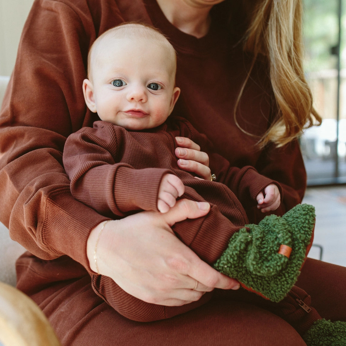 Rib Knit Zipper Romper - Redwood