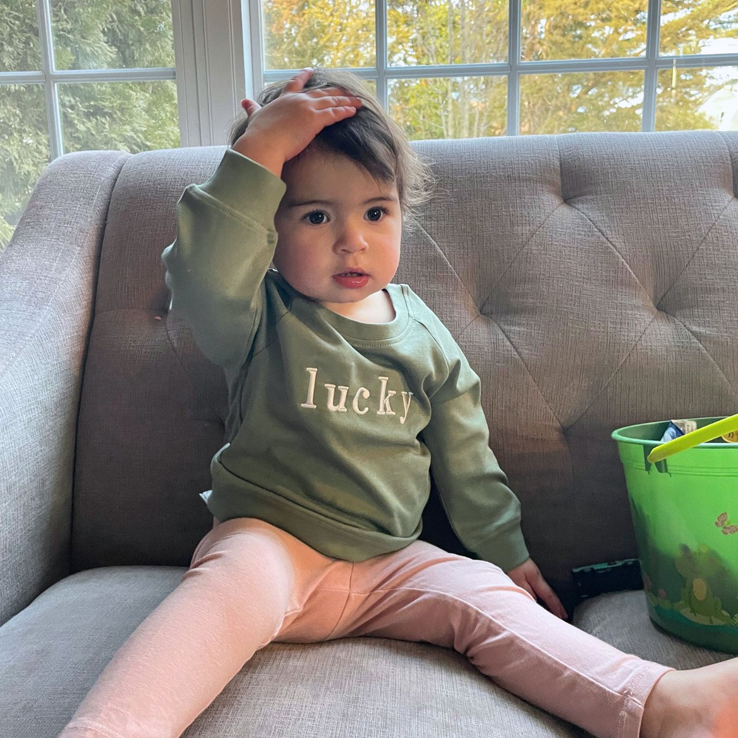 Lucky Organic Baby & Kids Pullover - Thyme