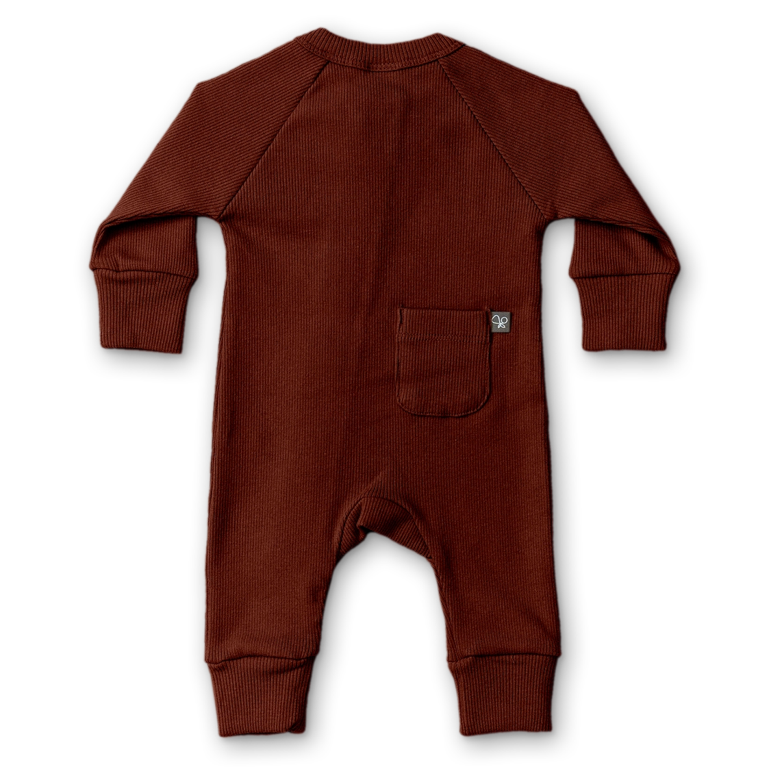 Rib Knit Zipper Romper - Redwood