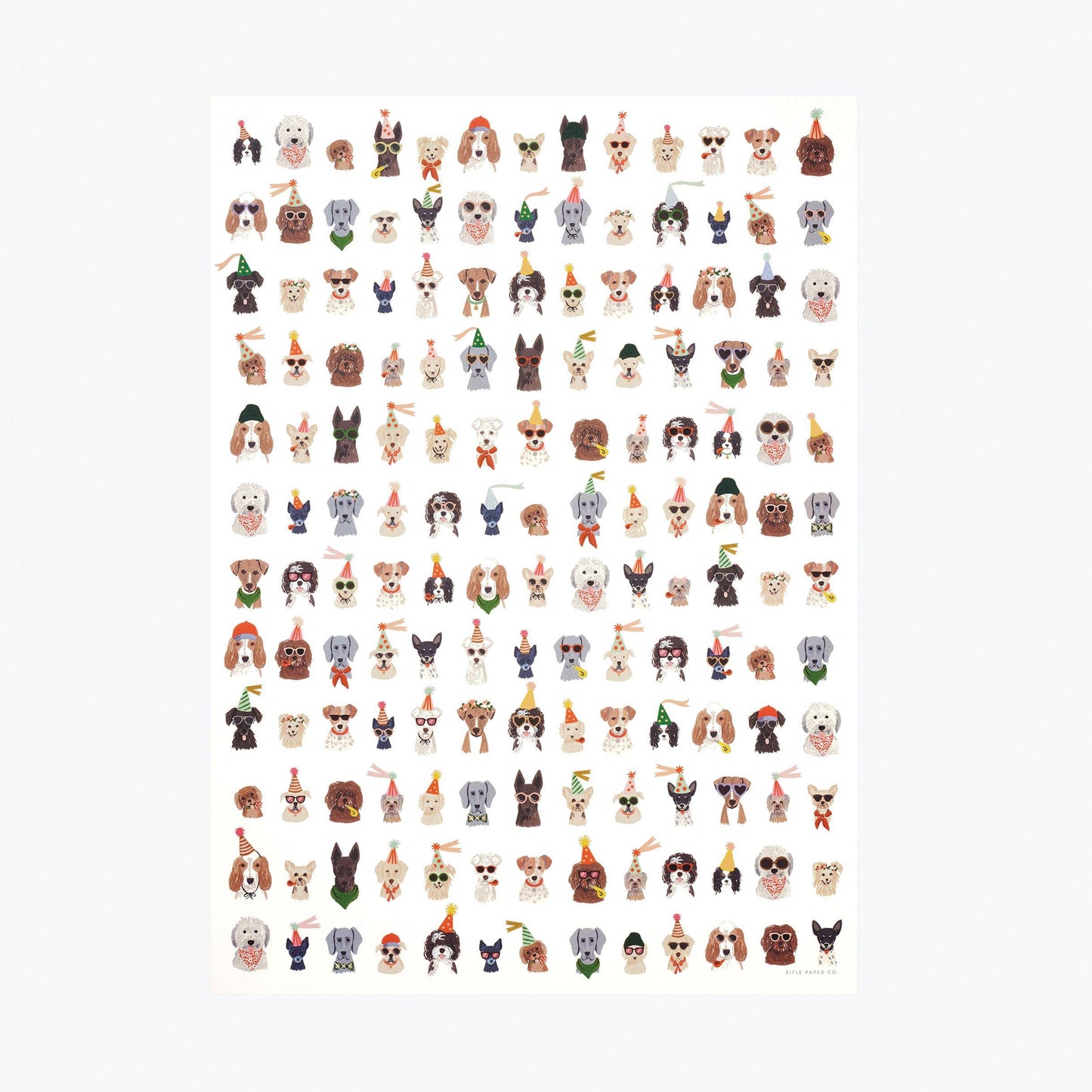 Grid of small dog illustrations on a white background