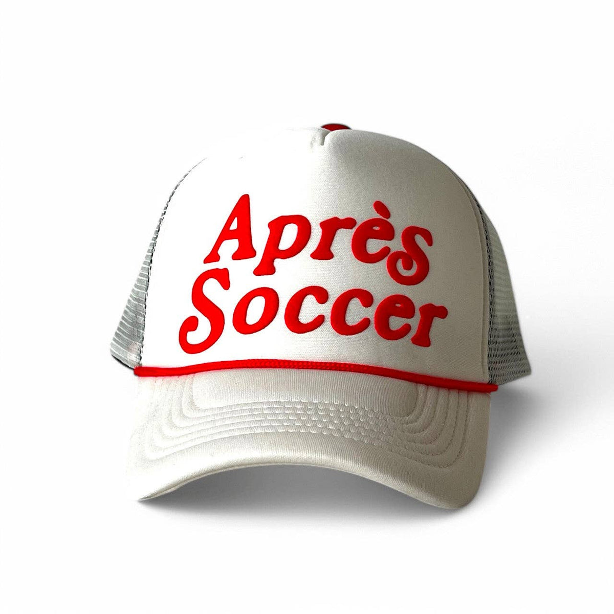 Après Soccer White & Red Foam Trucker Cap - Bossy Beans