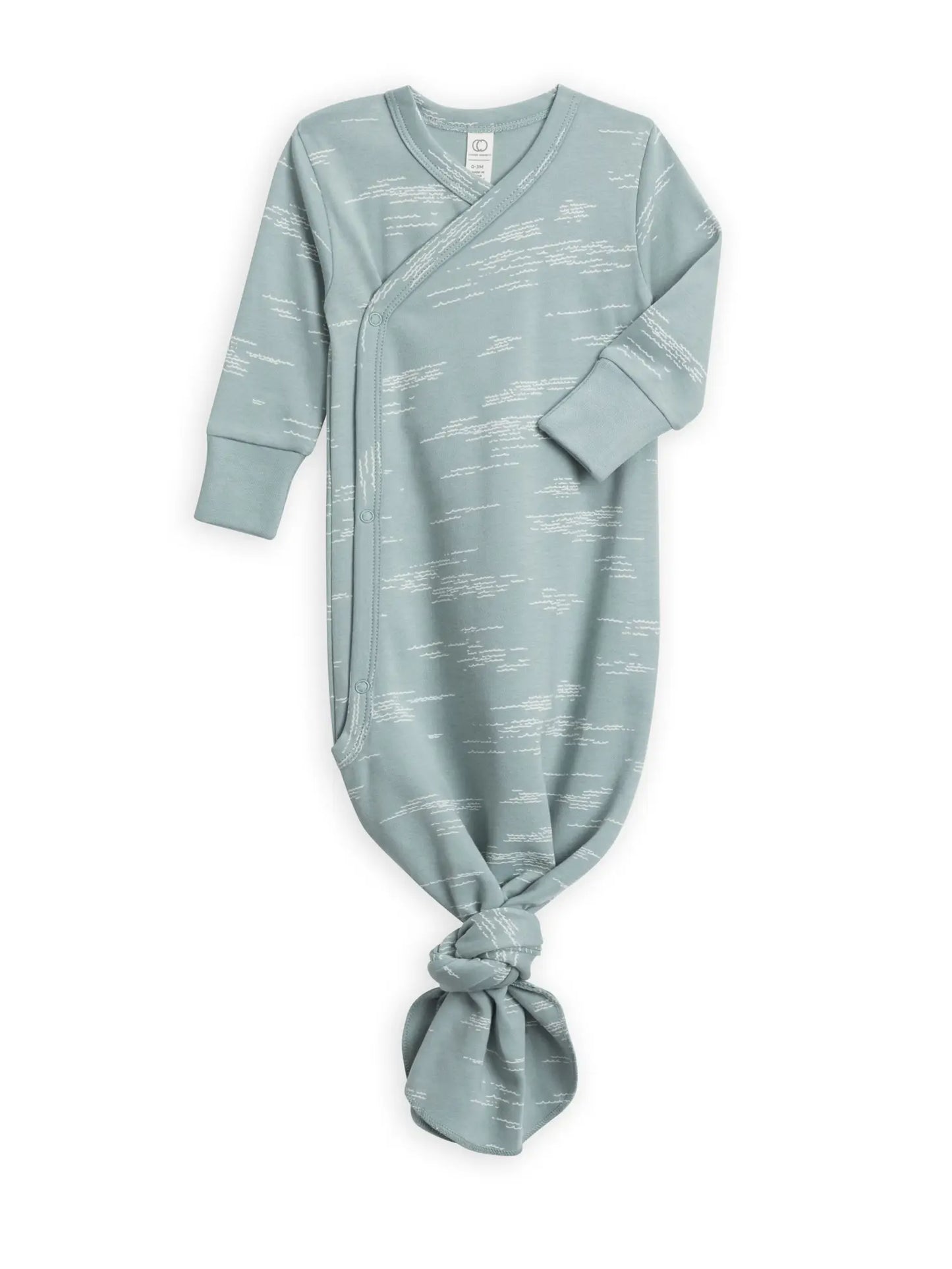 Organic Newborn Indy Kimono Gown - Ocean + Waves