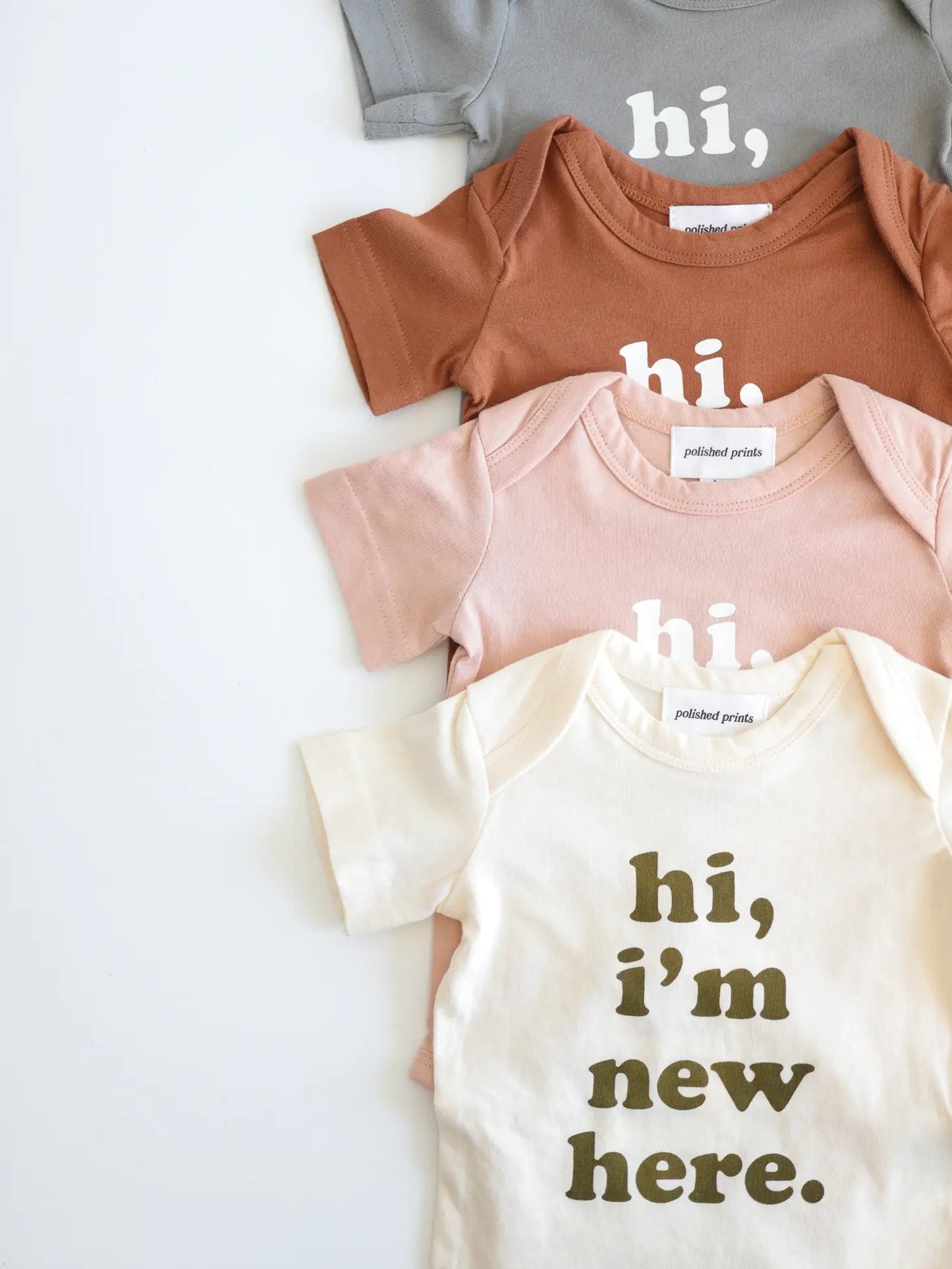 Hi I'm New Here Onesie - Moon Mist - Bossy Beans