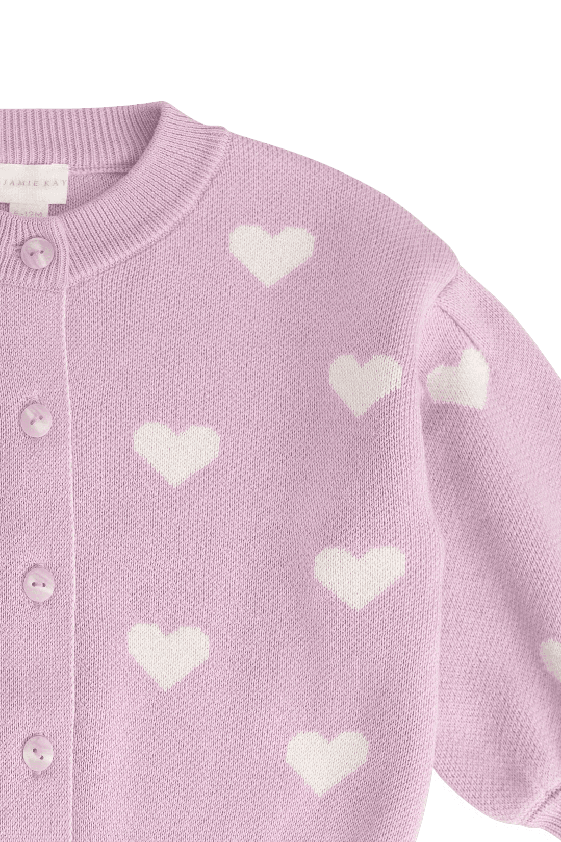 Kayla Cardigan - Kayla Heart Jacquard Orchid Dream - Bossy Beans