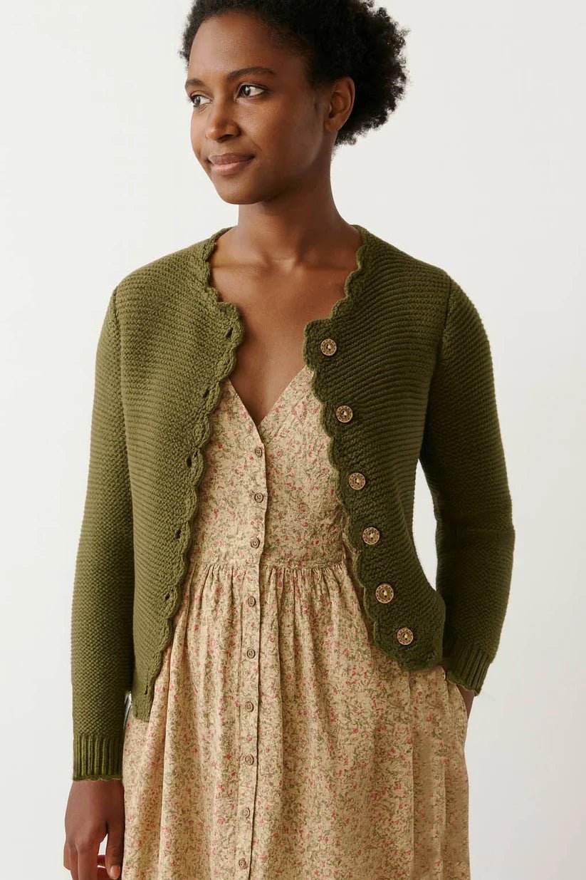 Ladies Sophia Sweater Cardigan: Light Oat - Bossy Beans