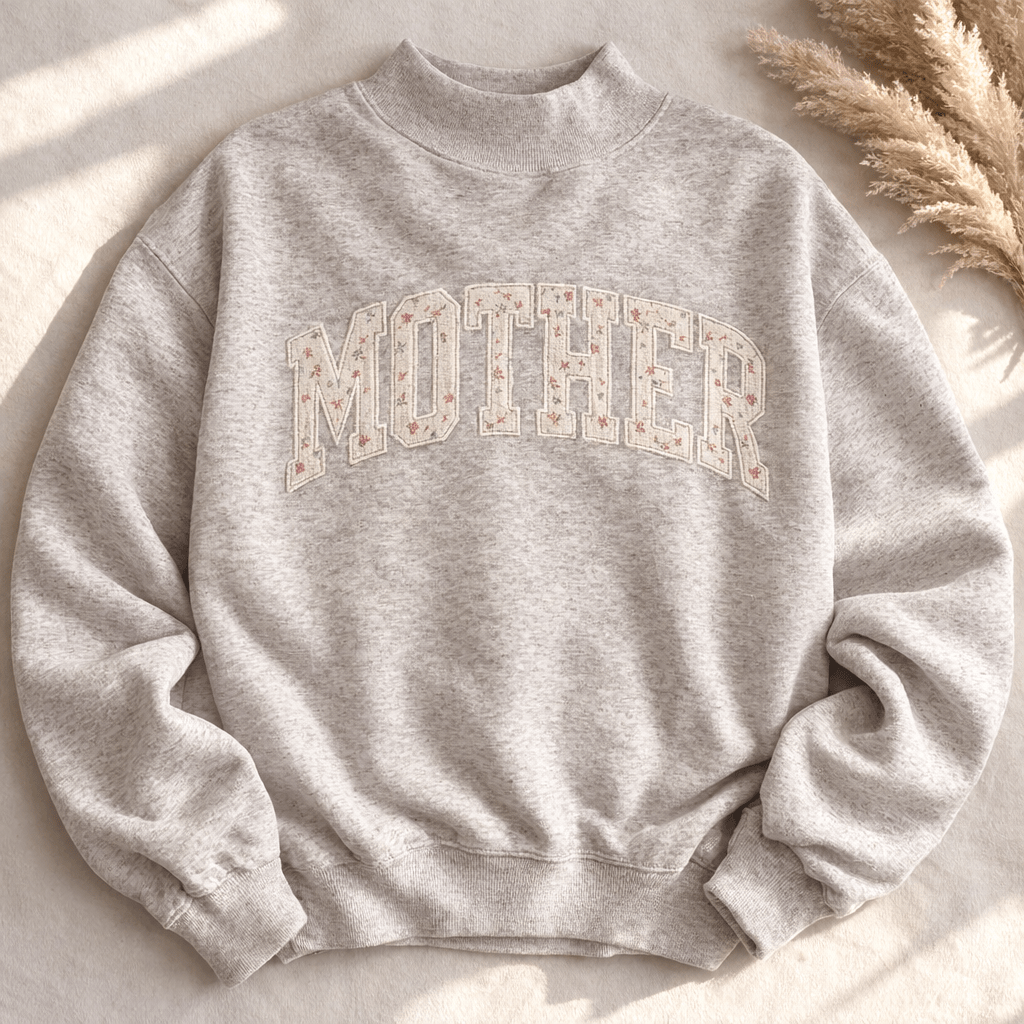 Mother Embroidered Mockneck - Bossy Beans