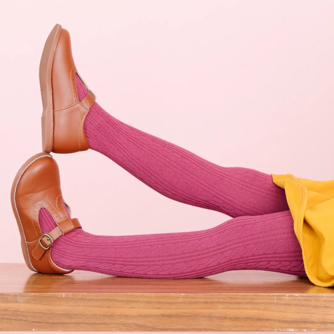 Mulberry Cable Knit Tights - Bossy Beans