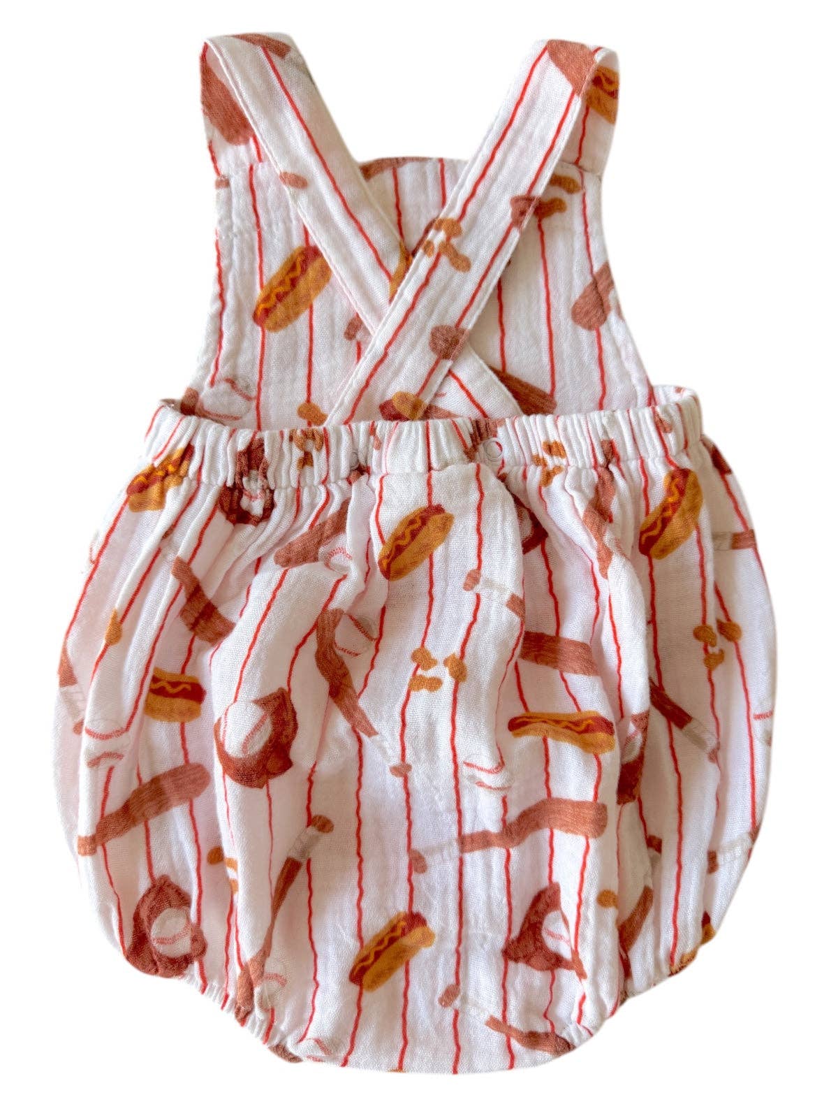 Muslin Retro Sunsuit - Baseball Game - Bossy Beans
