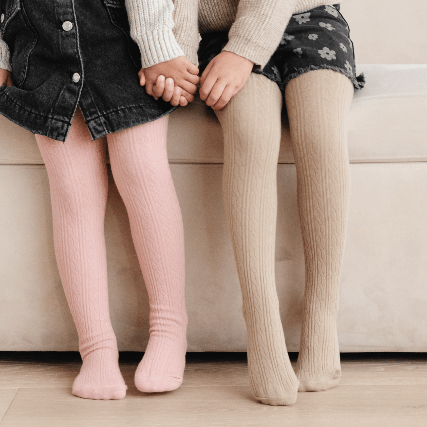 Oat Cable Knit Tights - Bossy Beans