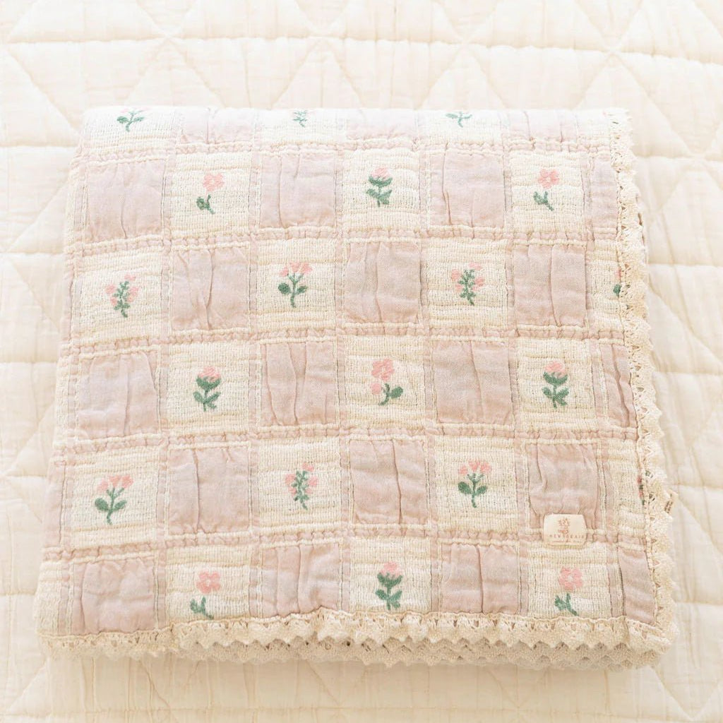 Patchwork Blanket- Fleur - Bossy Beans