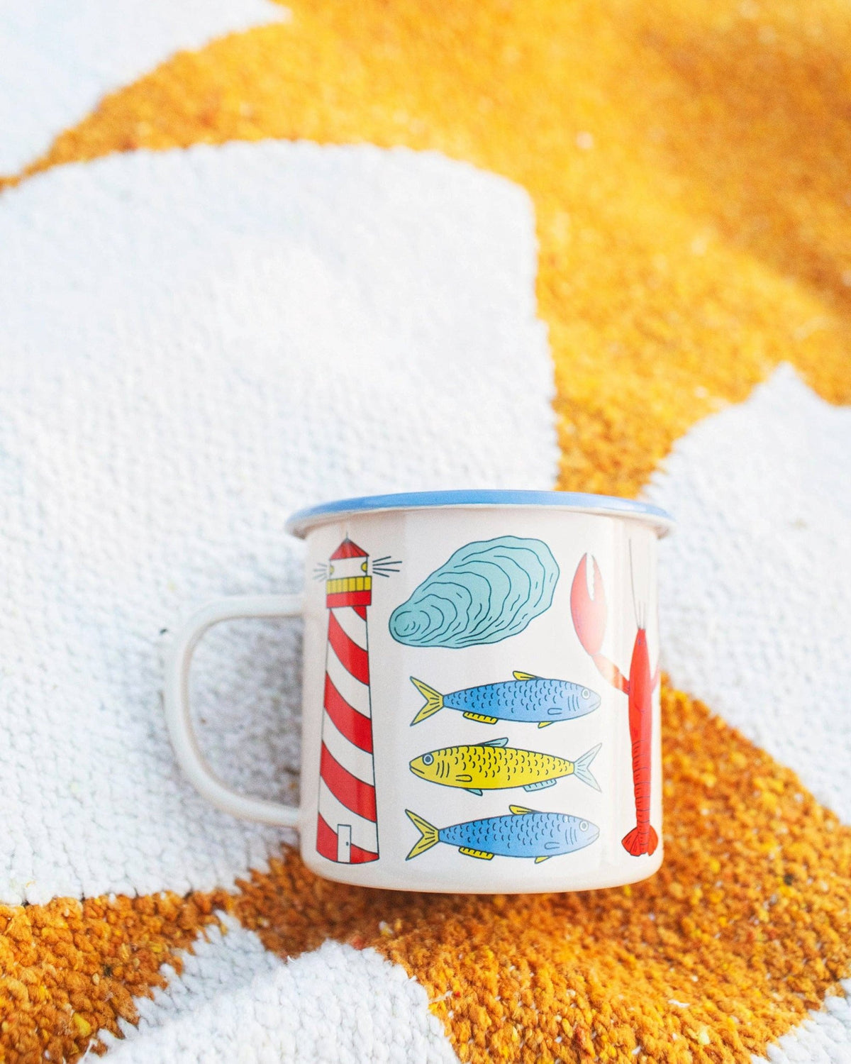 Salty Seas Enamel Coffee & Camp Mug | 16oz - Bossy Beans