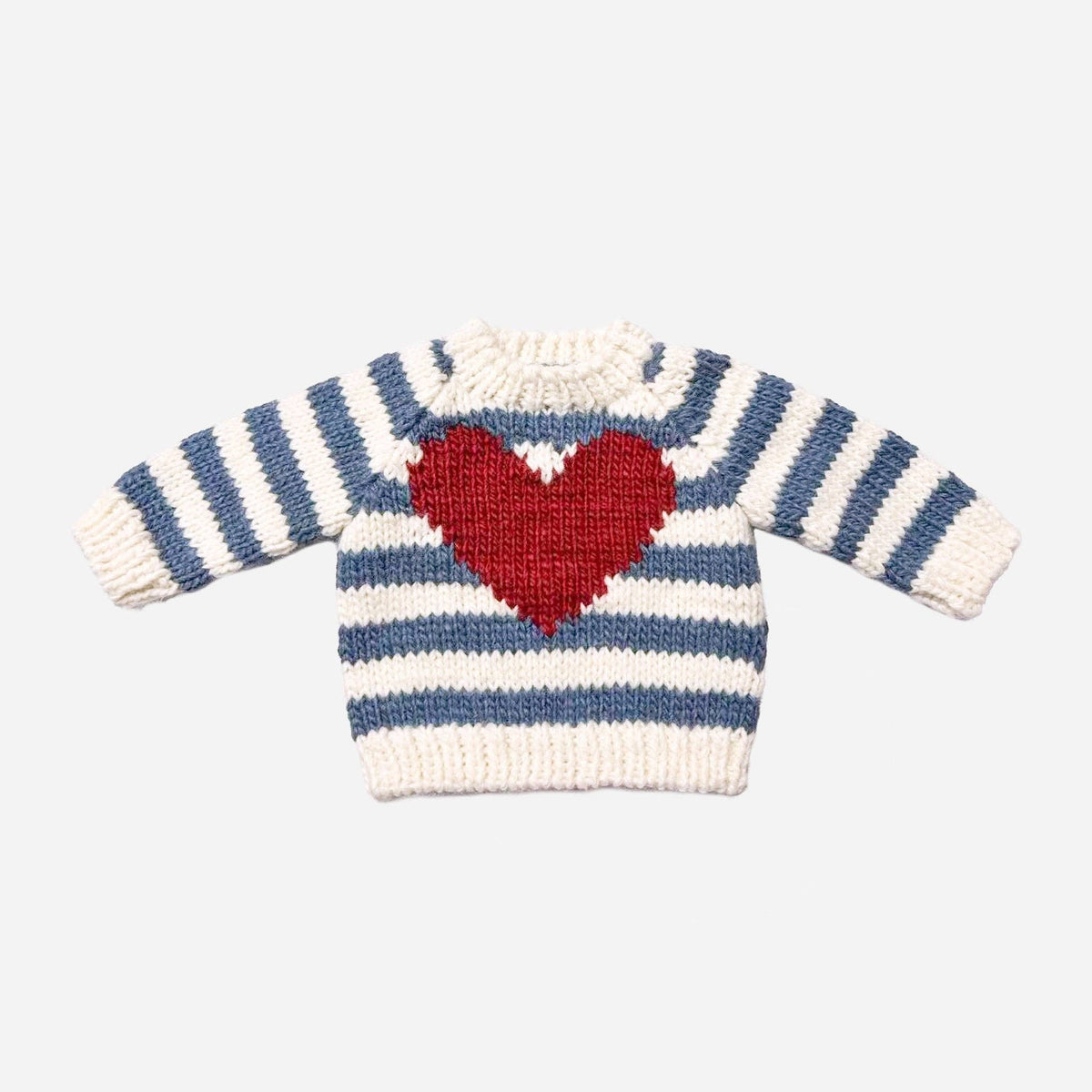 Striped Big Heart Sweater - Bossy Beans