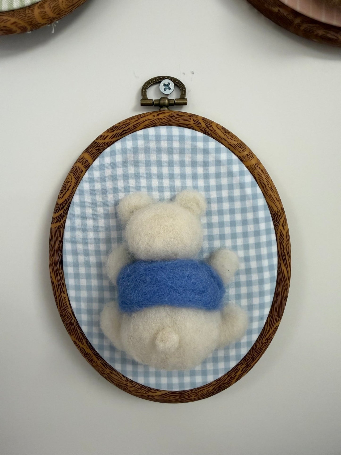 Tiny Teddy Bear Needle Felted Wall Hanging | Nursery Decor - Bossy Beans