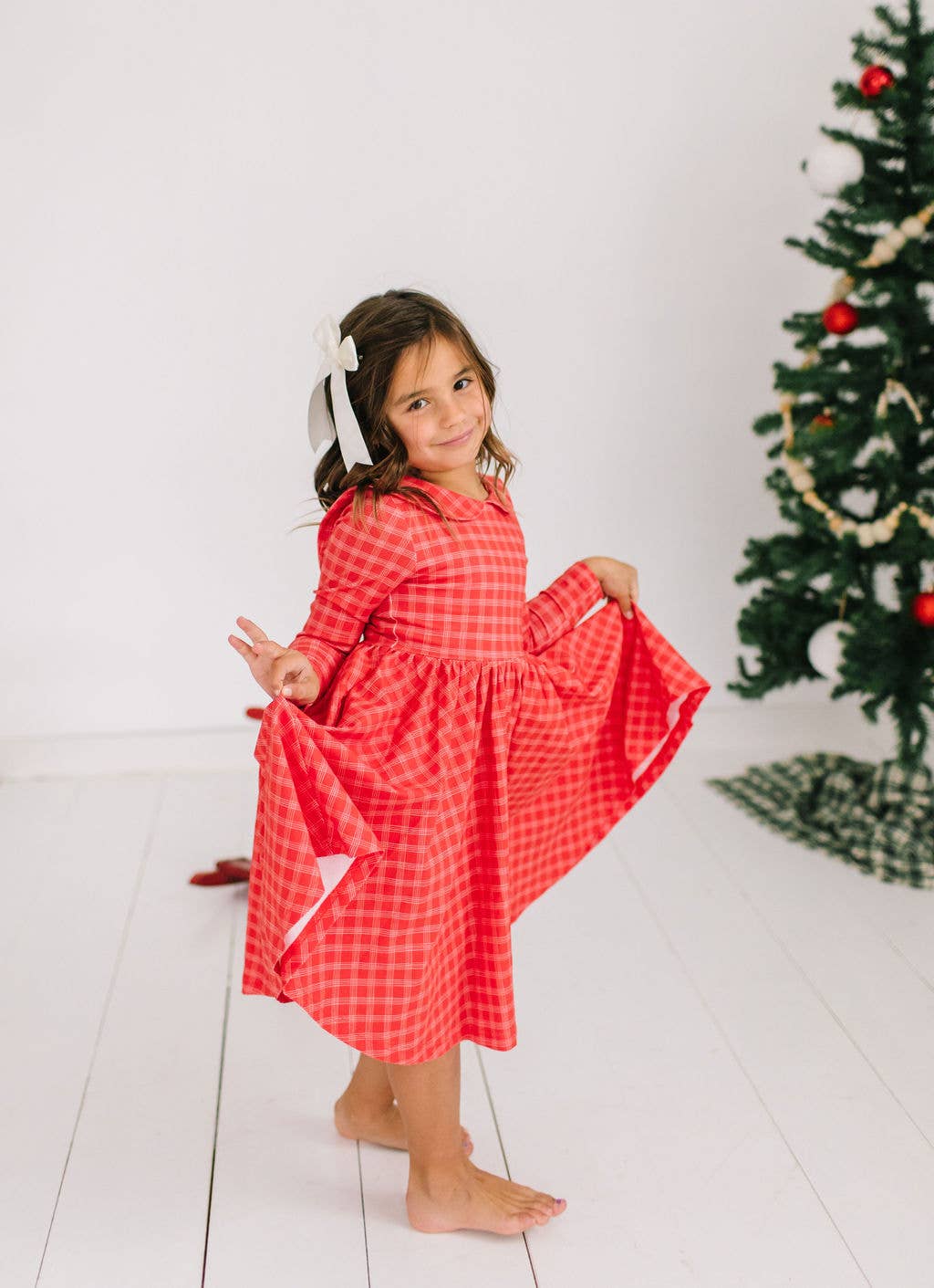Toddler & Kids Rubina Dress in Red Picnic Plaid - Bossy Beans