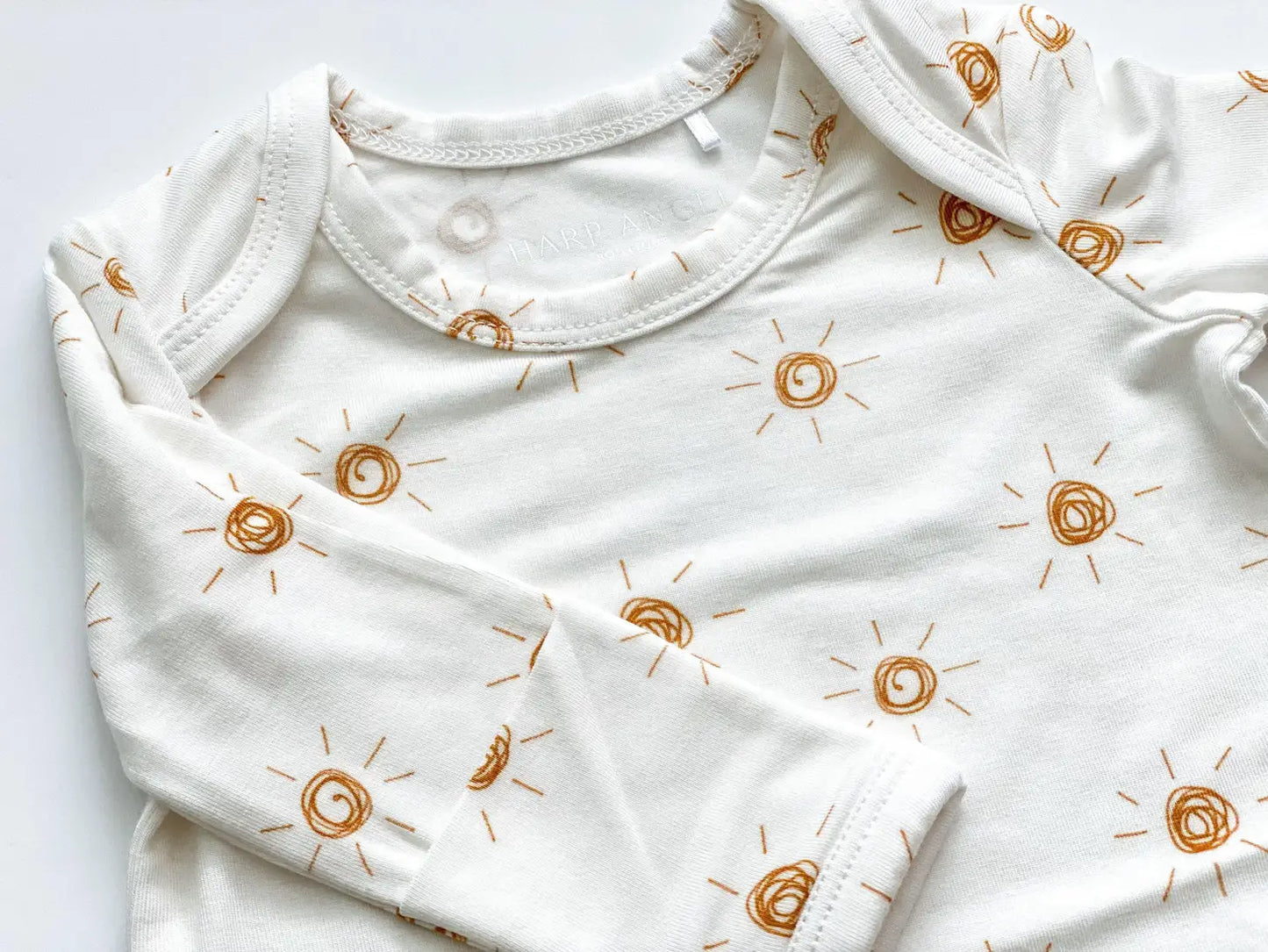 Knotted Baby Gown + Headband - Brown Suns
