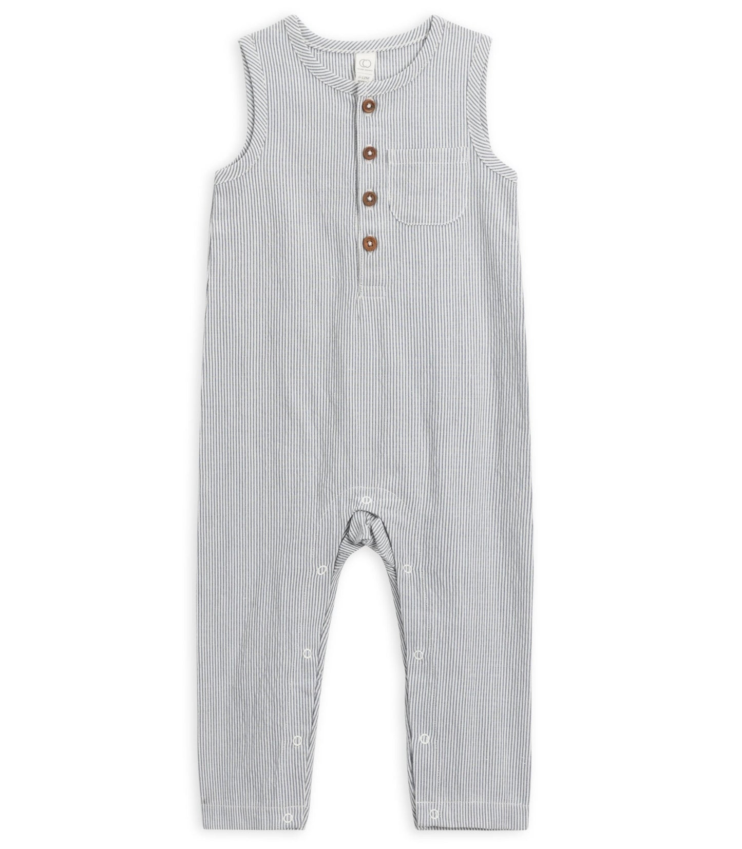 Organic Baby Murray Seersucker Romper - Harbor Shore Stripe