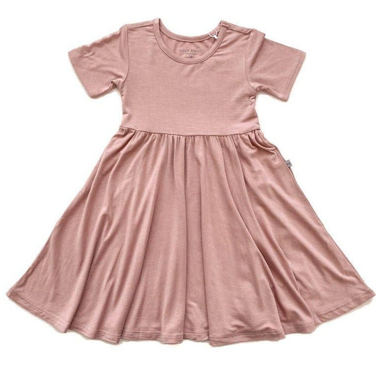 short sleeve pink twirl dress