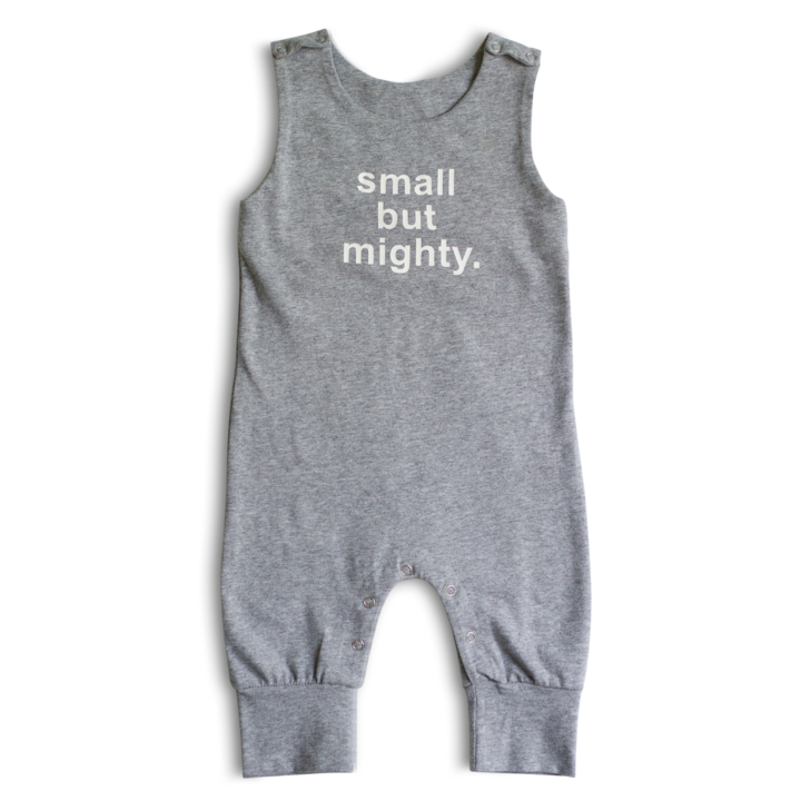Romper: Small But Mighty - Gray