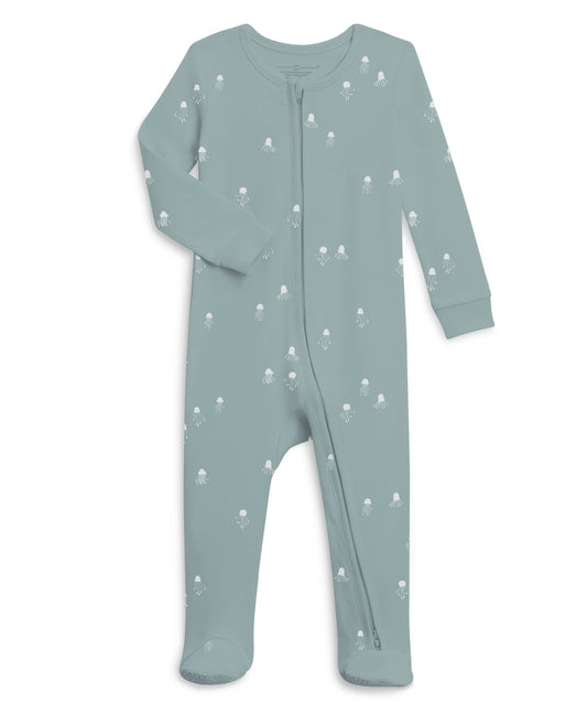 Organic Peyton Footed Sleeper - Jellyfish / Ocean Media 1 of 1