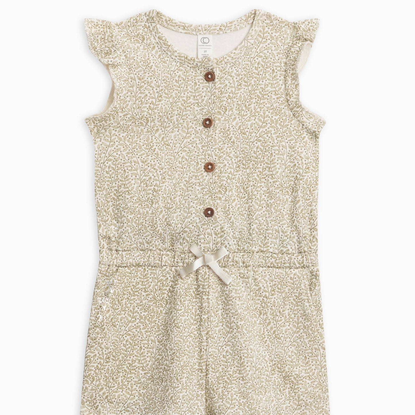 Organic Kids Shaye Romper - Fern / Ivory + Herb