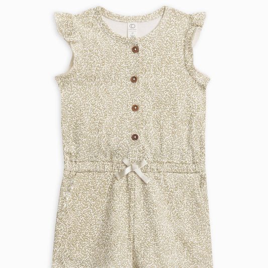 Organic Kids Shaye Romper - Fern / Ivory + Herb