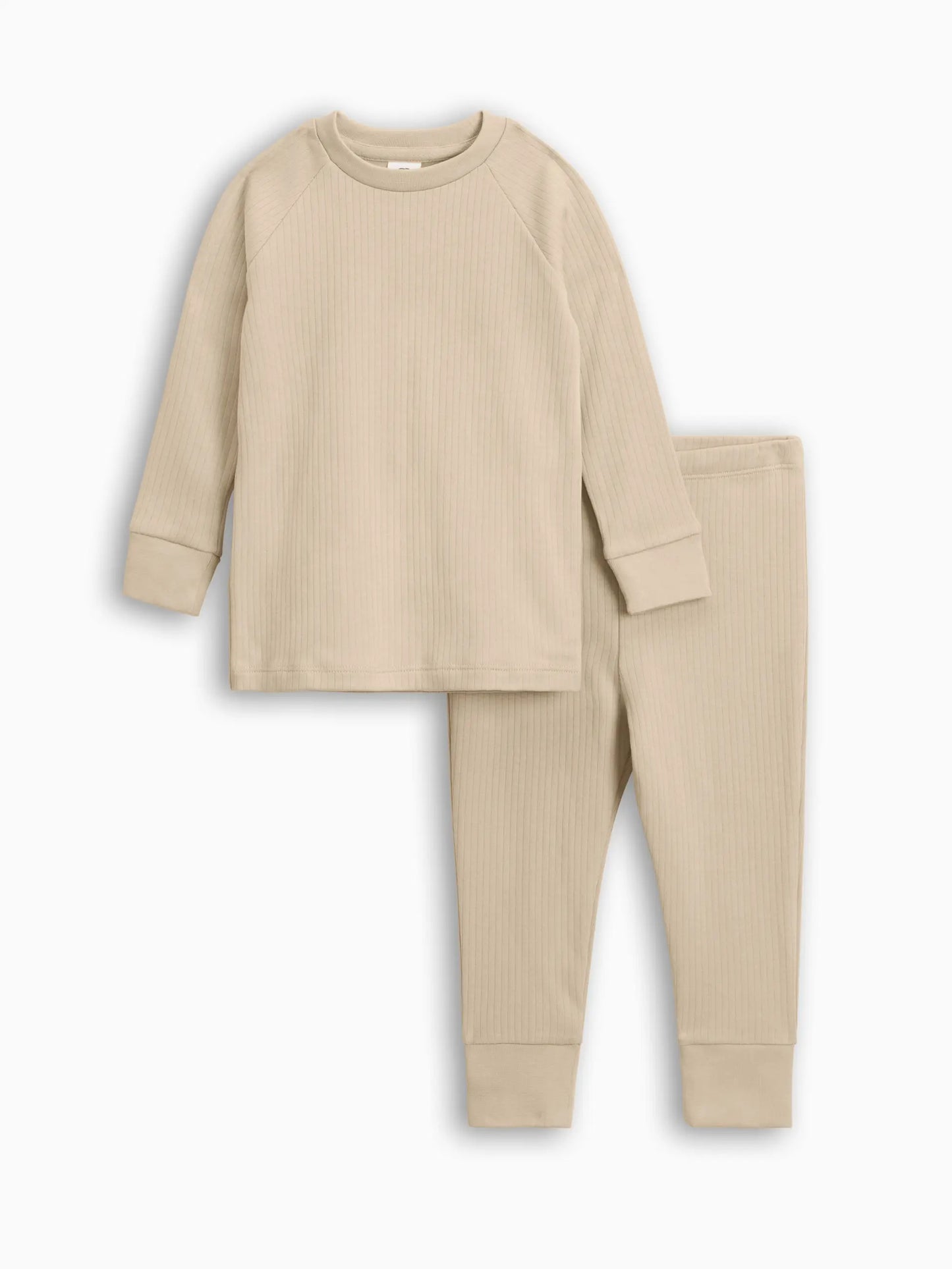 Ribbed Long Sleeve Lounge Set - Clay