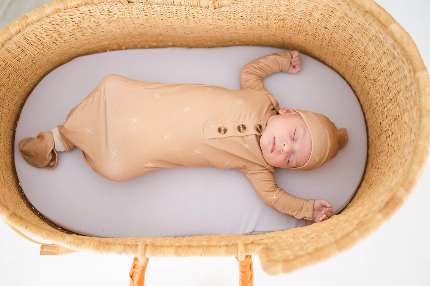 Knotted Baby Gown - Beige X's