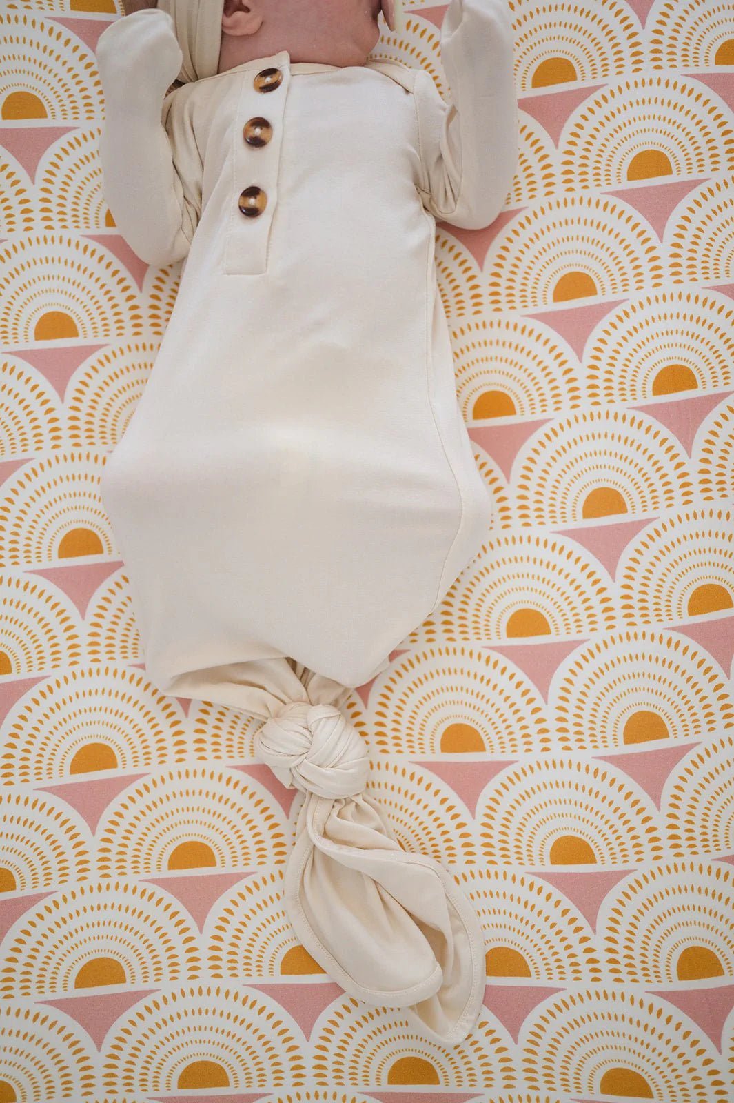 Knotted Baby Gown - Cream - Bossy Beans