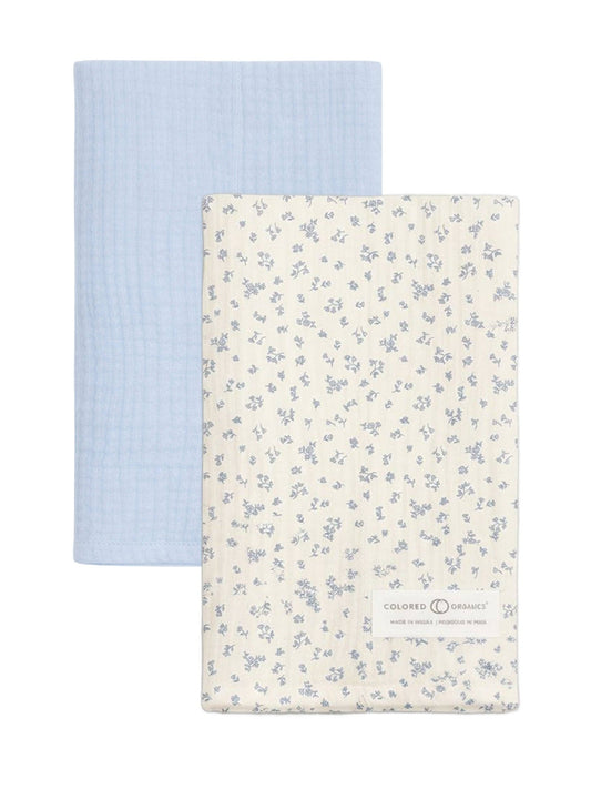 2 - Pack Muslin Burp Cloths - Rosebay Floral + Powder - Bossy Beans