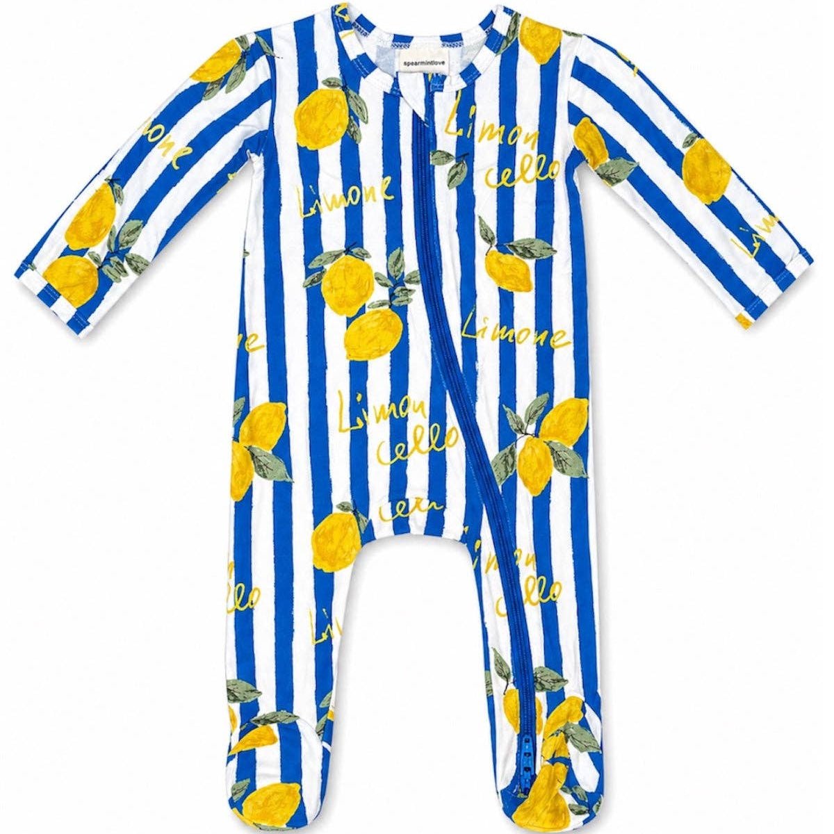 2-Way Zip Footie - Lemon Classico - Bossy Beans