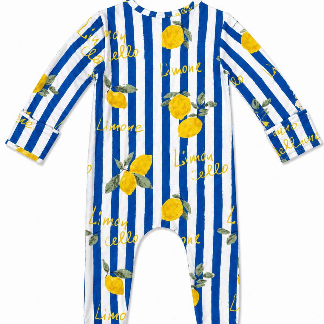 2-Way Zip Footie - Lemon Classico - Bossy Beans