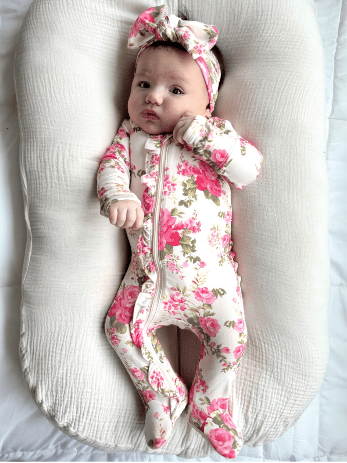 2 - Way Zip Ruffle Footie: Country Daydream - Bossy Beans