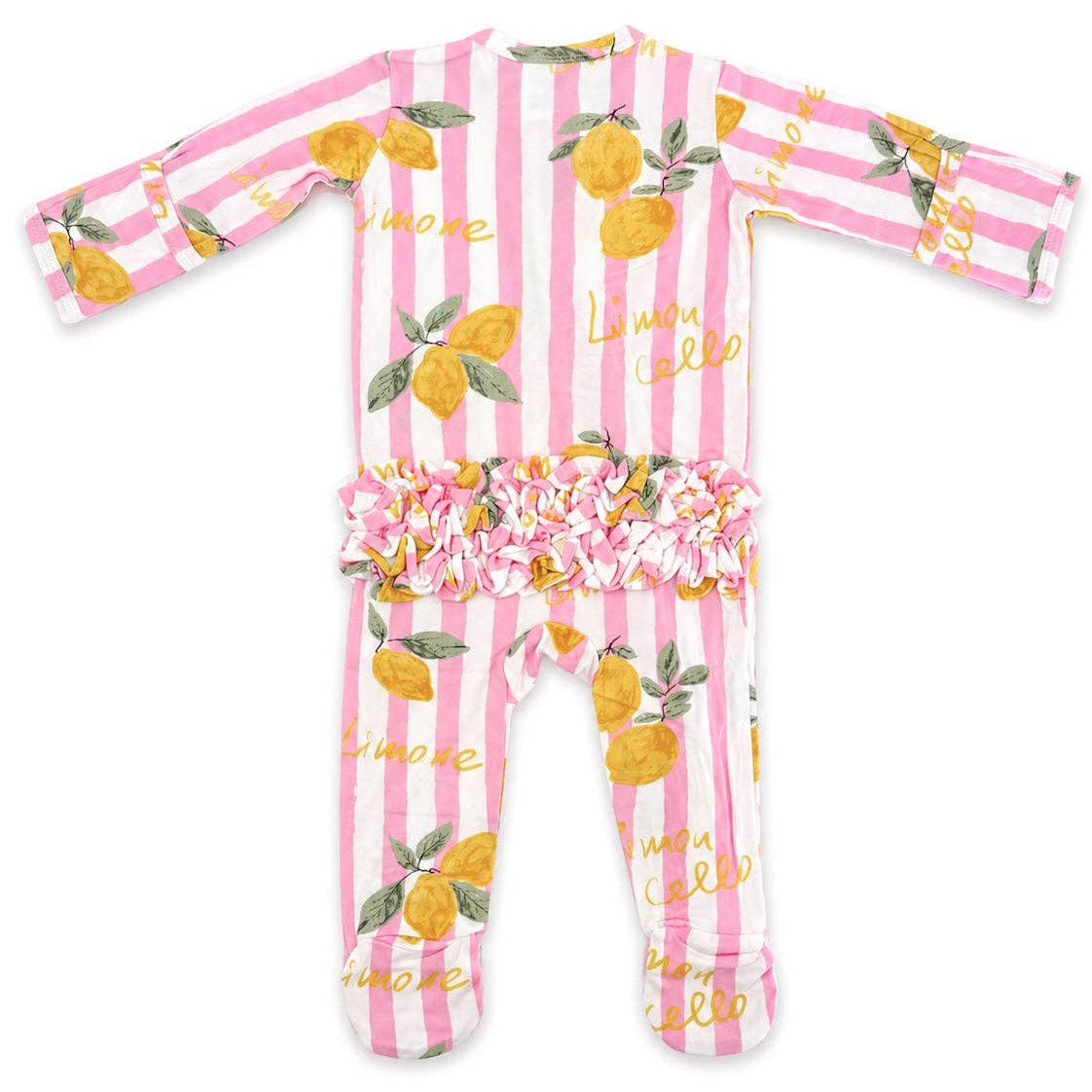 2-Way Zip Ruffle Footie - Lemon Amore - Bossy Beans