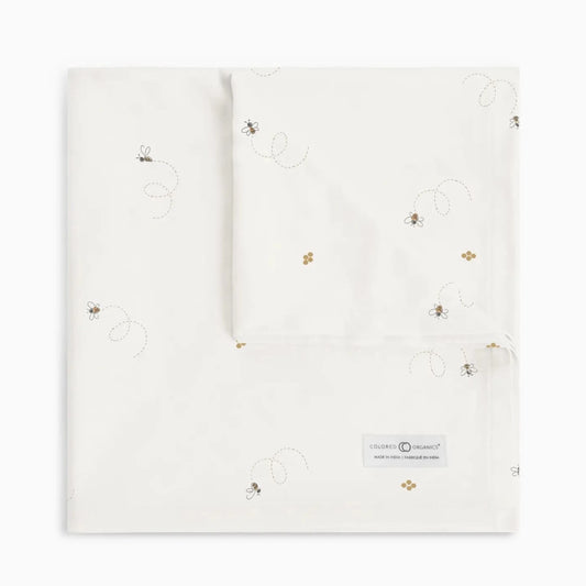 Organic Baby Swaddle Blanket - Bee