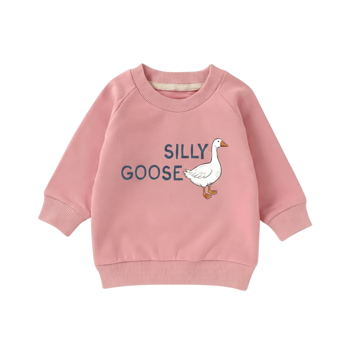 Organic Cotton Sweatshirt - Silly Goose Pink