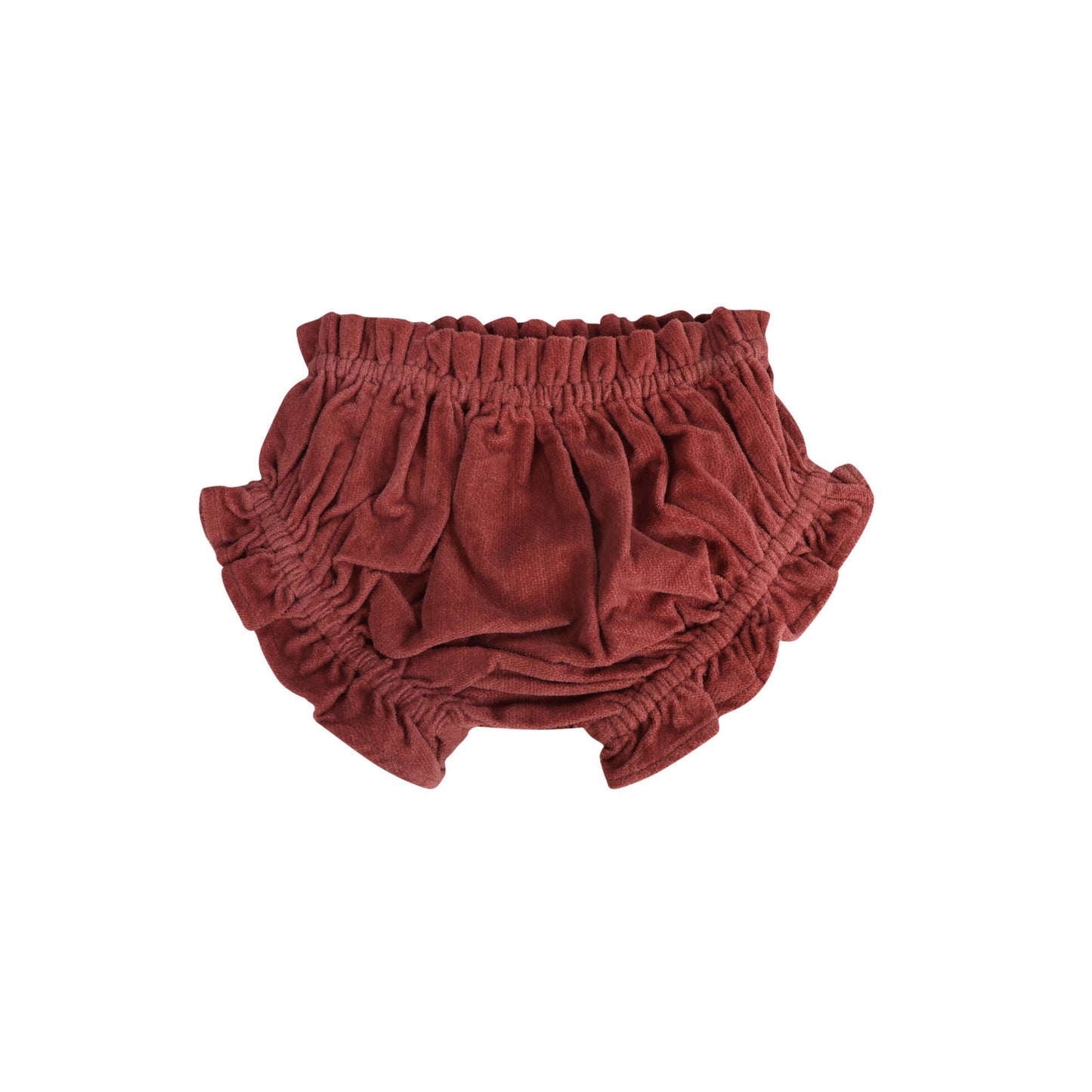 Red baby bloomers on a white background