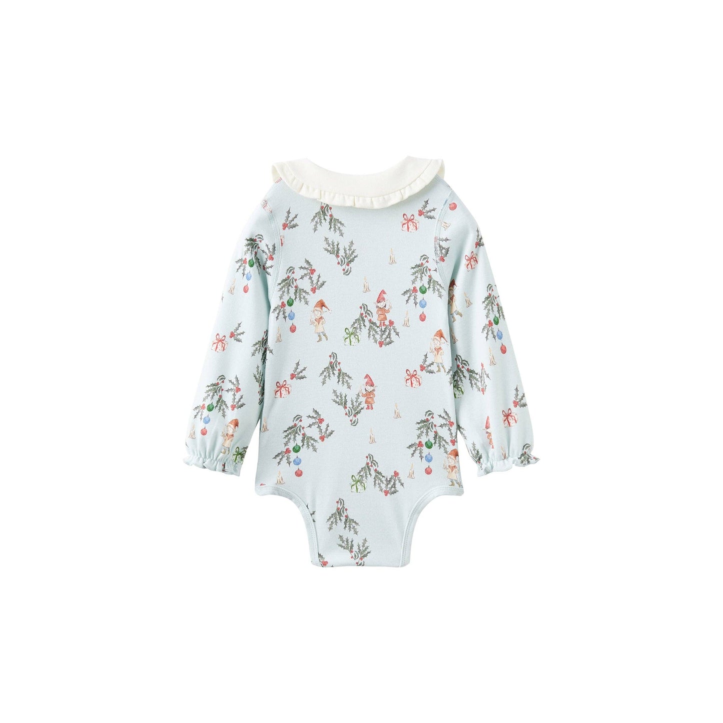 Floral-patterned baby onesie on a white background