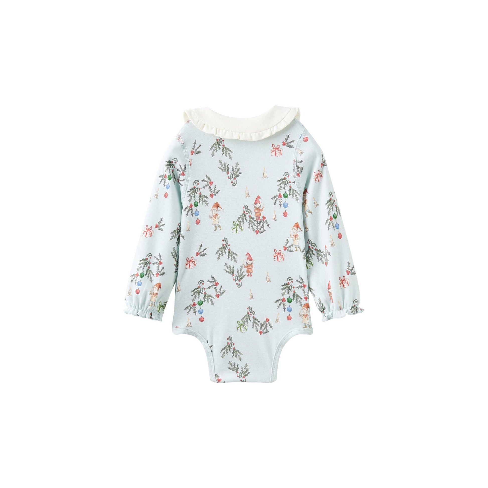 Floral-patterned baby onesie on a white background
