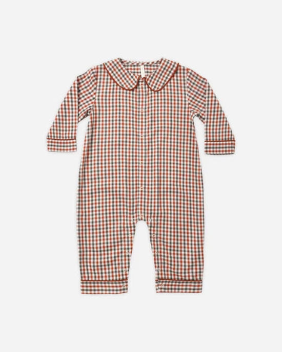 Baby Pajama Romper: Holiday Gingham