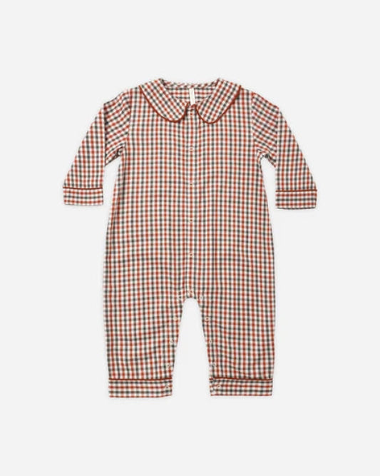 Baby Pajama Romper: Holiday Gingham