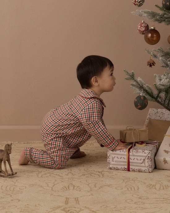 Baby Pajama Romper: Holiday Gingham