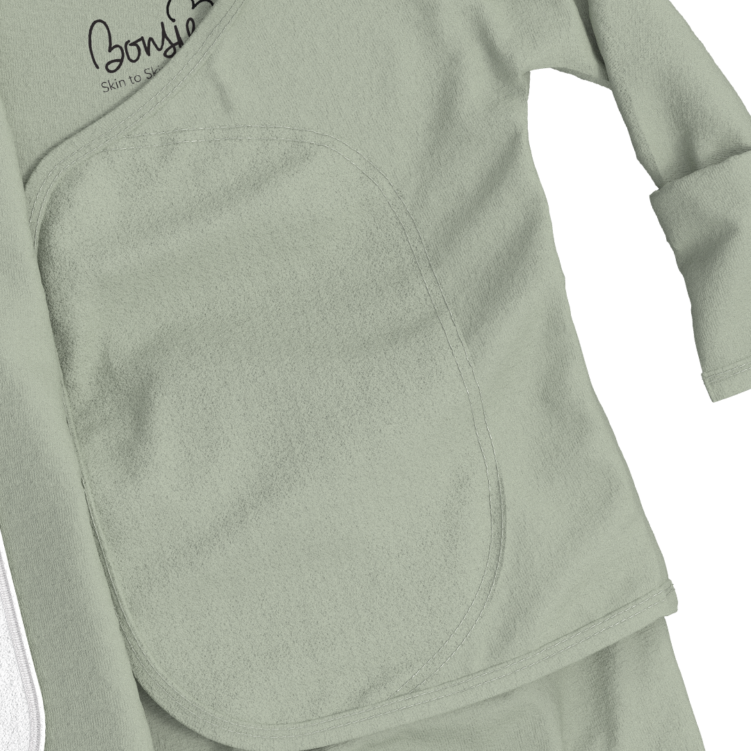 Light green fleece jacket with a brand logo on a white background