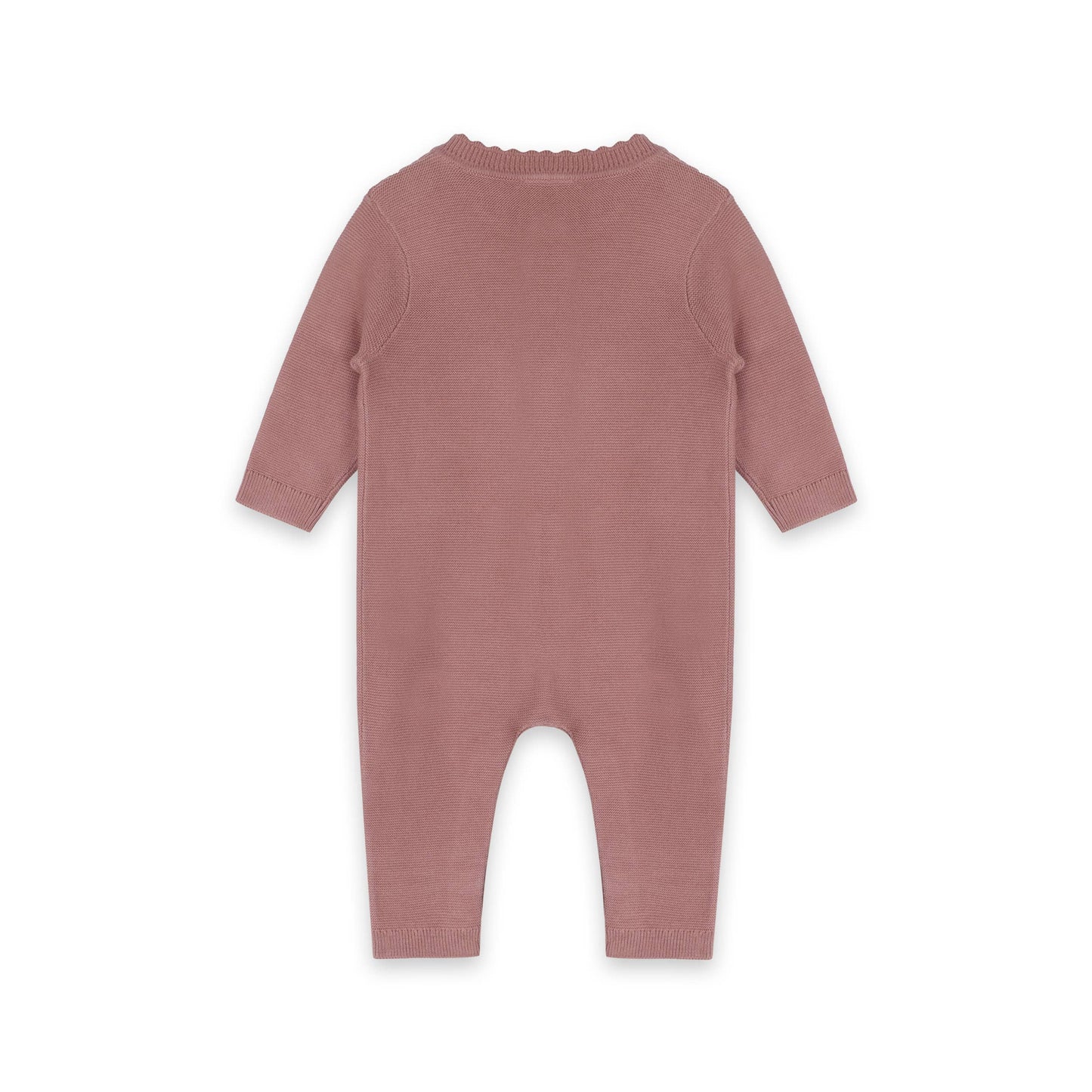 Pink baby onesie on a white background