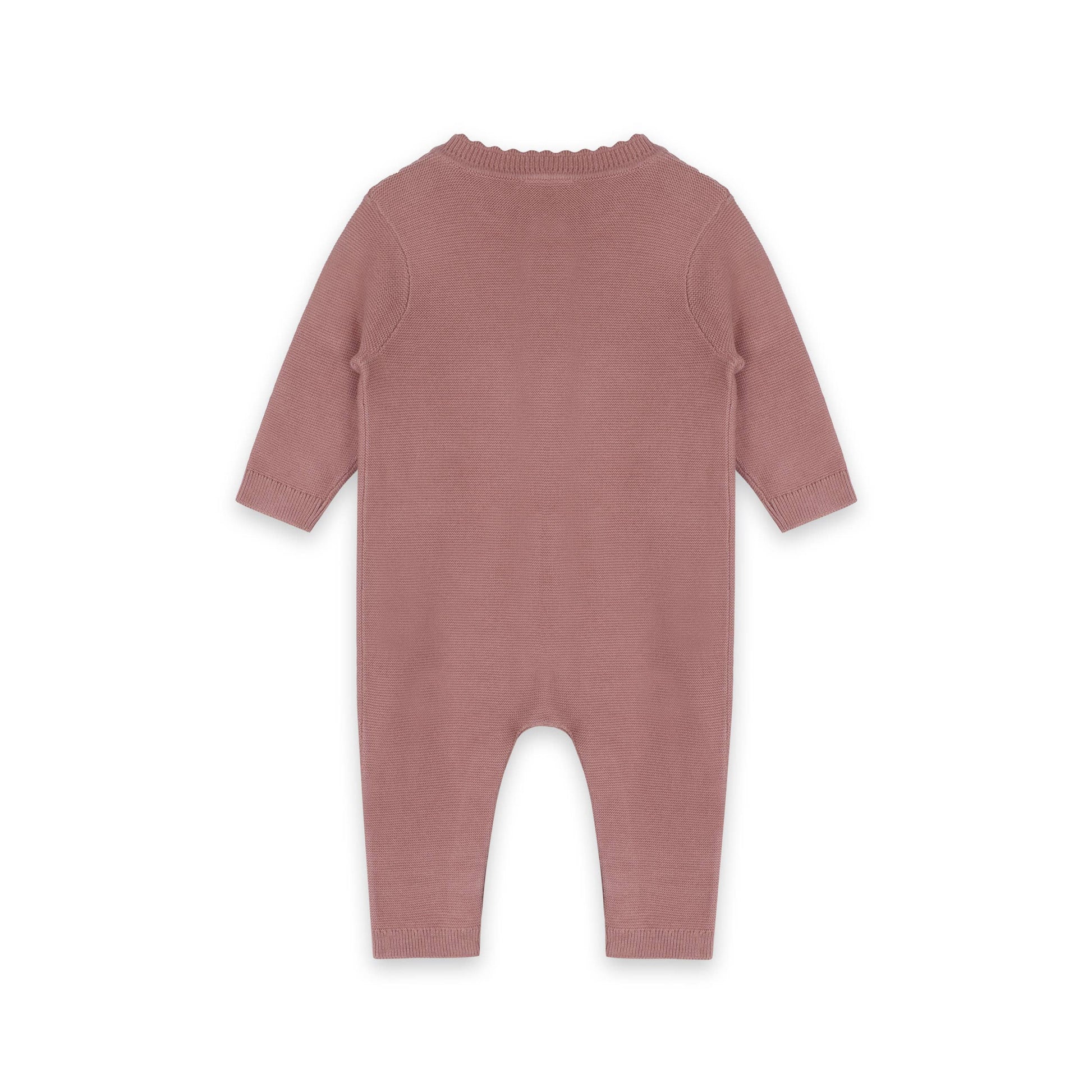 Pink baby onesie on a white background