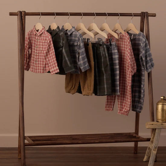 Collared Long Sleeve Shirt Vintage Plaid