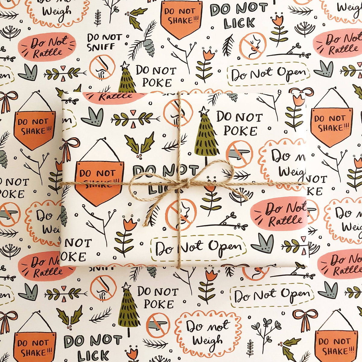 Do Not Open Christmas Wrapping Paper - 3 sheet roll