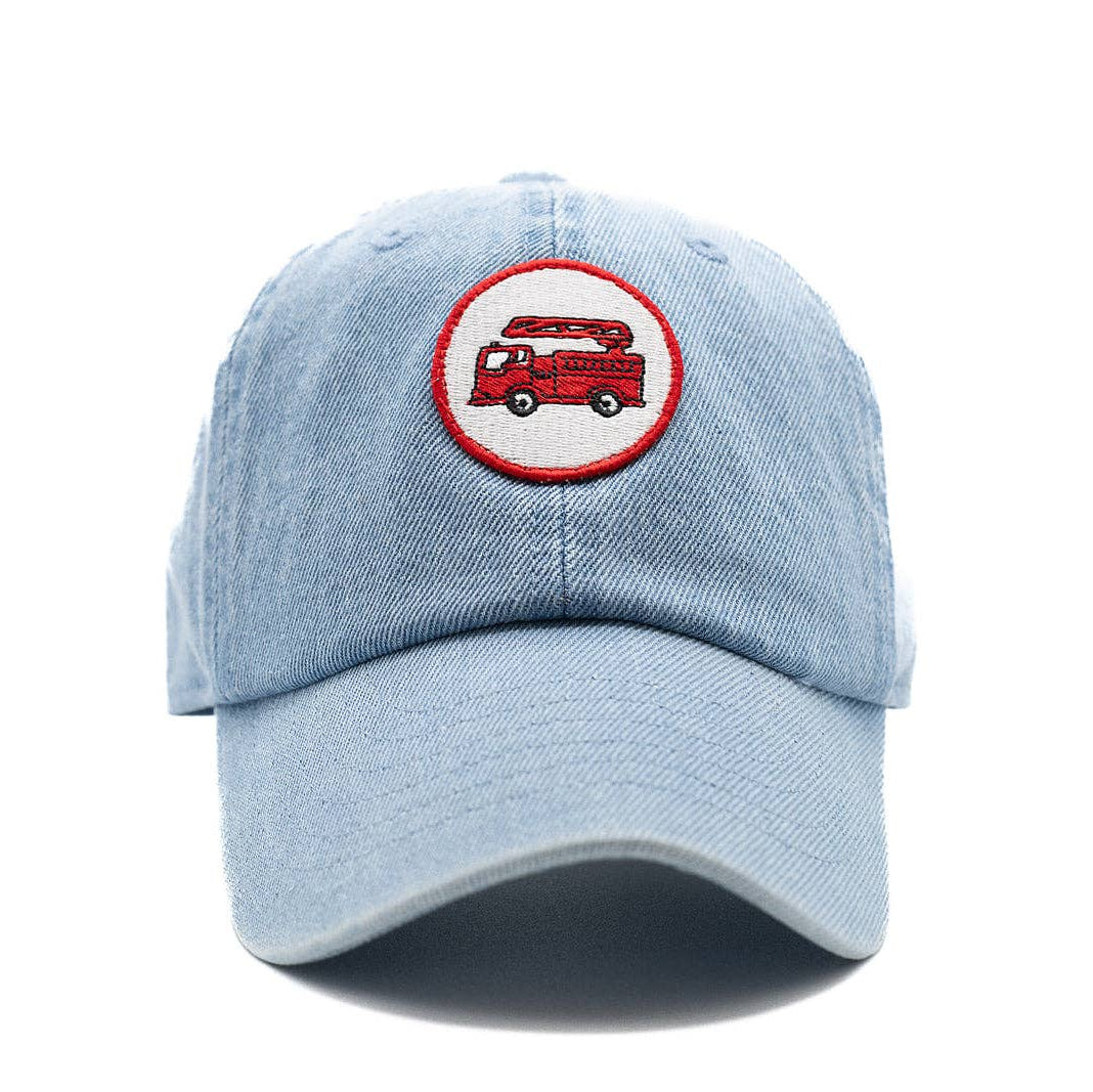 Firetruck Patch Baseball Hat: Denim