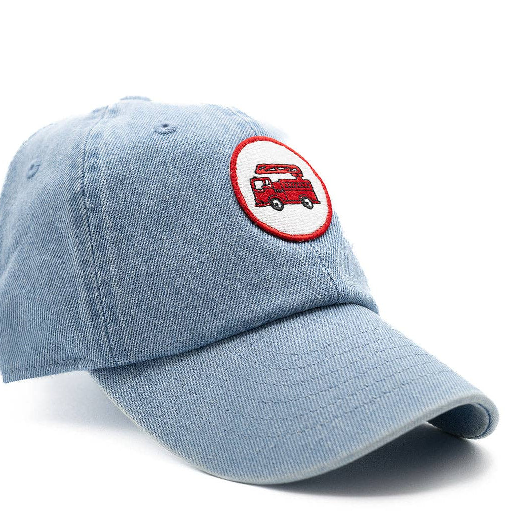 Firetruck Patch Baseball Hat: Denim