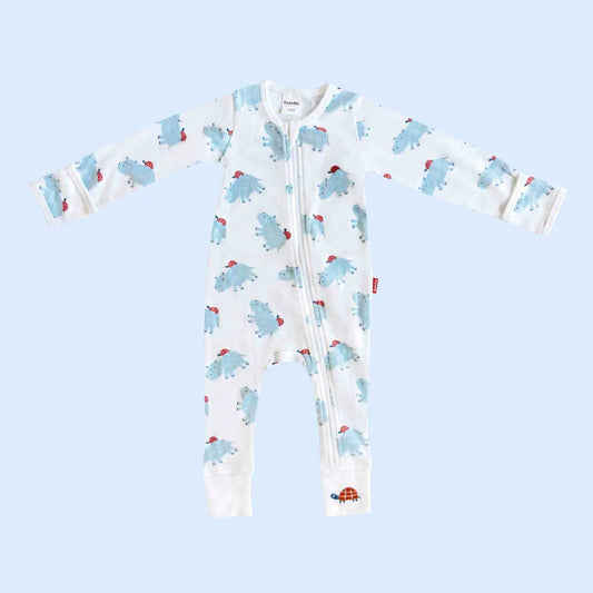 Hippo & Turtle Organic Baby Zip Romper