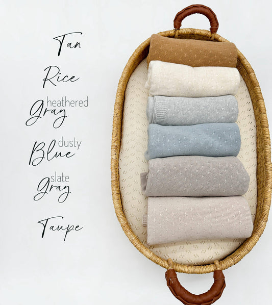 Leo Knitted Blanket: Rice/Cream